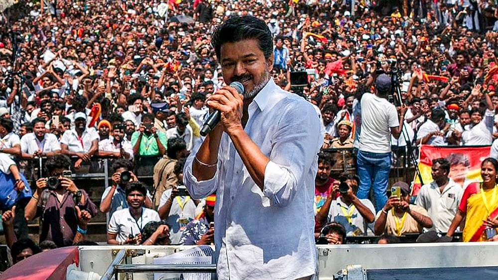 | Photo: Handout via PTI | Representative Image  : Tamilaga Vettri Kazhagam (TVK) chief and actor Vijay