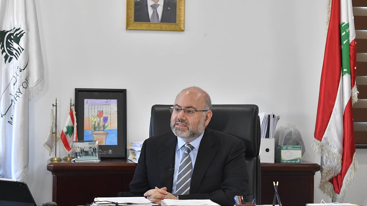 Source: IMAGO / Anadolu Agency : BEIRUT, LEBANON - NOVEMBER 24: Former Lebanese Minister of Public Health Firass Abiad speaks during an exclusive interview with Anadolu Agency in Beirut, Lebanon on November 24, 2021 | Rep Image

