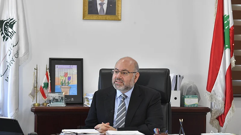 Source: IMAGO / Anadolu Agency : BEIRUT, LEBANON - NOVEMBER 24: Former Lebanese Minister of Public Health Firass Abiad speaks during an exclusive interview with Anadolu Agency in Beirut, Lebanon on November 24, 2021 | Rep Image