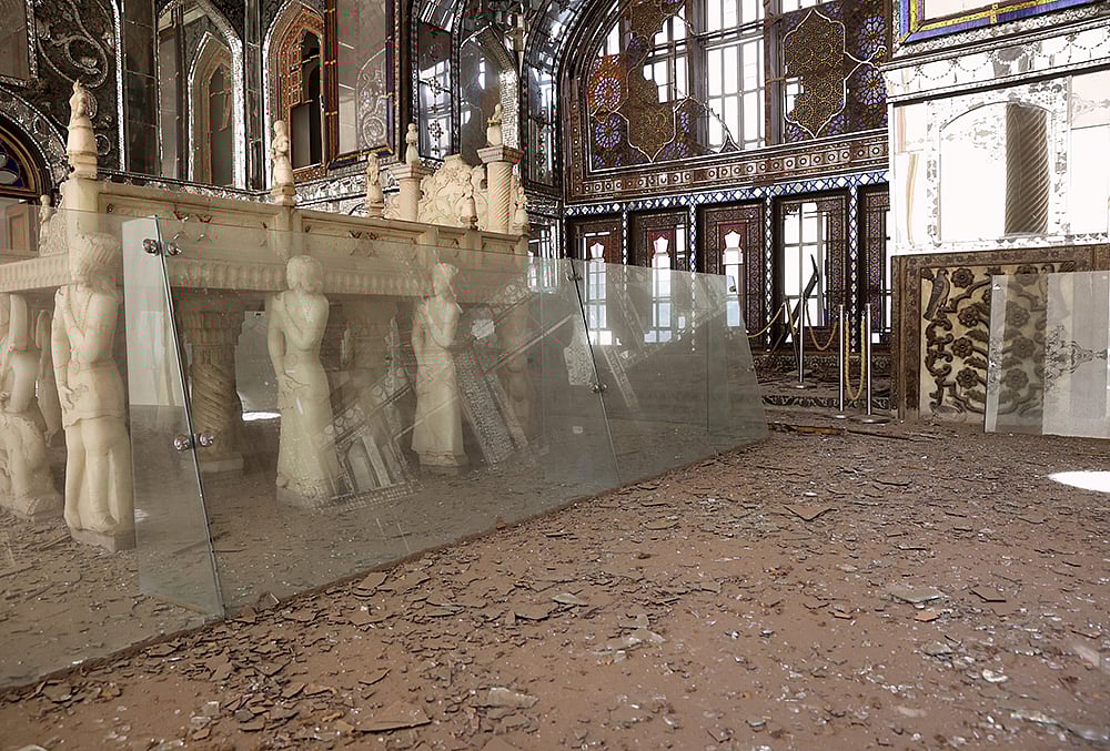 | Photo: ISNA via AP : Damage caused by U.S. and Israeli strikes on Iran is seen at the Qajar-era Golestan Palace in Tehran, Iran.