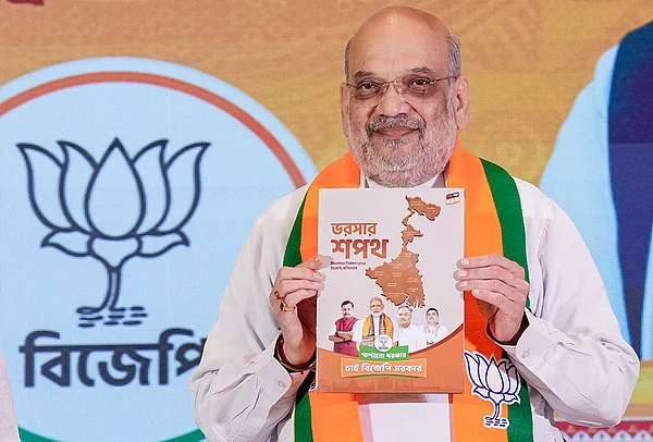 PTI; Representative image : Regarding the election outcome, Shah stated: “Voting for the first phase is over. In the very first phase itself, the BJP will win 110 seats, and Didi (Mamata Banerjee) will be thrown out of power. Instead of TMC, BJP will form the government here.”