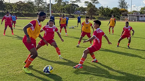 | Photo: AIFF : India womens football team in training ahead of their FIFA Series match against Kenya on April 11, 2026.