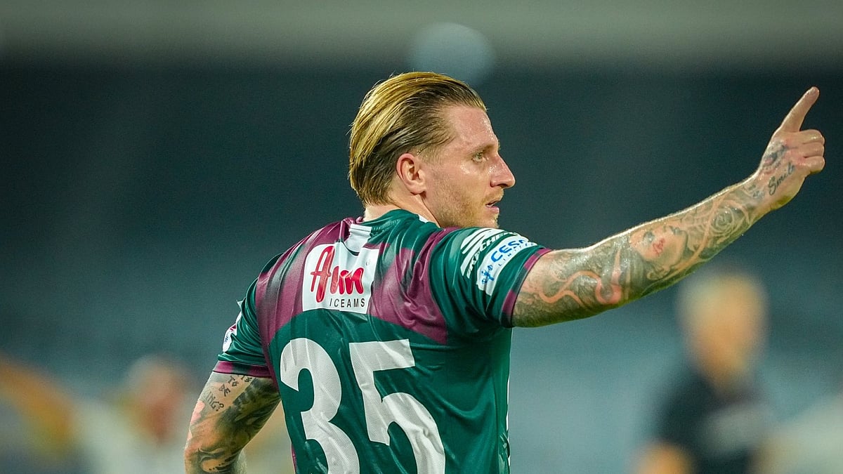 mohunbagansg/X : Jason Cummings celebrates after scoring the winner for Mohun Bagan against Punjab FC in ISL 2025-26. 