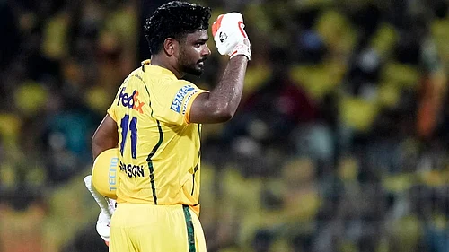 | Photo: AP/Mahesh Kumar A. : Sanju Samson becomes only the 10th player in IPL history to cross the 5000-run mark.