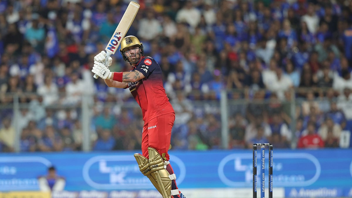 IPL/X : Phil Salt in action for RCB against MI in IPL 2026 clash at Wankhede Stadium in Mumbai. 
