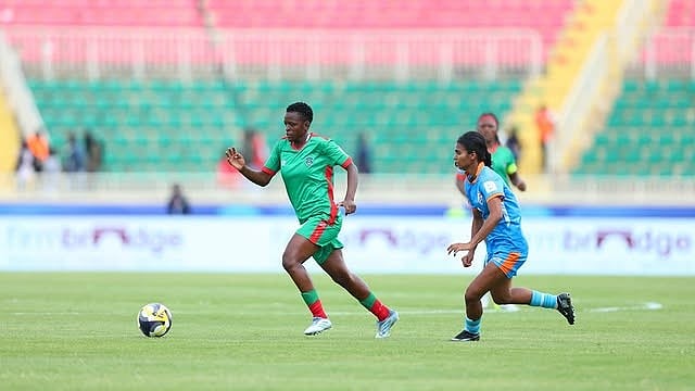 | Photo: Instagram/malawi_fa : Malawi in action against India during their FIFA Series 2026 third-place play-off match in Nairobi, Kenya, on April 15, 2026.