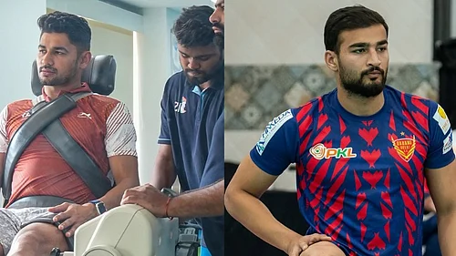 Special Arrangement/Ashu Malik Instagram : Naveen Kumar (left) and Ashu Malik are among the India kabaddi probables for the Asian Games.