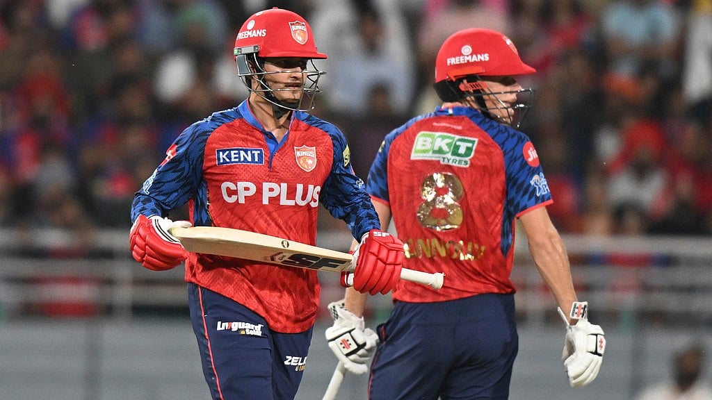 AP : Cooper Connolly, right, and his batting partner Priyansh Arya run between the wickets during the Indian Premier League match between Punjab Kings and Lucknow Super Giants in New Chandigarh.