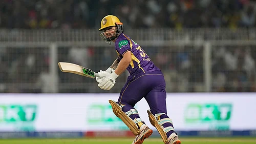 (AP Photo/Bikas Das) : Kolkata Knight Riders Rinku Singh plays a shot during the Indian Premier League cricket match between Kolkata Knight Riders and Lucknow Super Giants in Kolkata, India, Thursday, April 9, 2026.