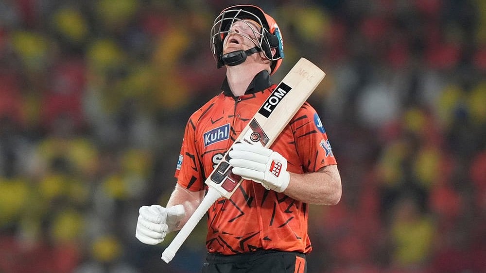 | Photo: AP/Mahesh Kumar A. : Sunrisers Hyderabads Heinrich Klaasen celebrates his fifty runs during the Indian Premier League cricket match between Sunrisers Hyderabad and Chennai Super Kings in Hyderabad.