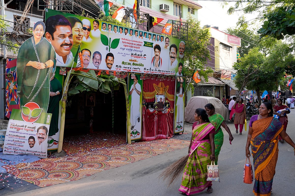  Suresh K Pandey/Outlook : ADMK election party office in Madurai during Tamil Nadu Assembly 2026. on April 15, 2026 