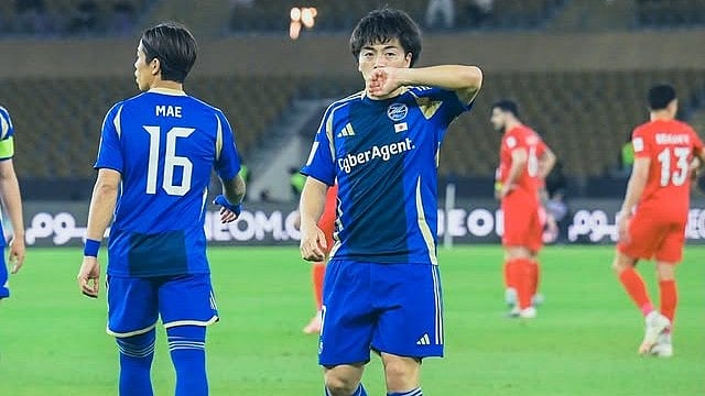| Photo: Instagram/fcmachidazelvia : Machida Zelvias Yuki Soma celebrates after scoring during the AFC Champions League Elite semi-final against Shabab Al-Ahli on April 21, 2026.