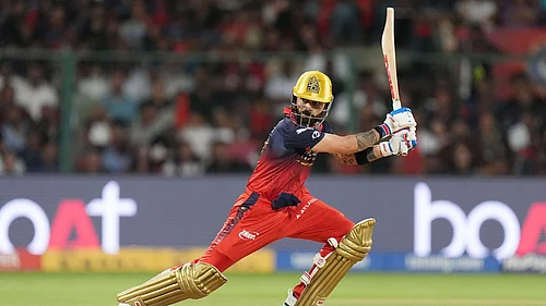 IPL/X : Virat Kohli in action during RCB vs GT IPL 2026 match at M Chinnaswamy Stadium in Bengaluru.