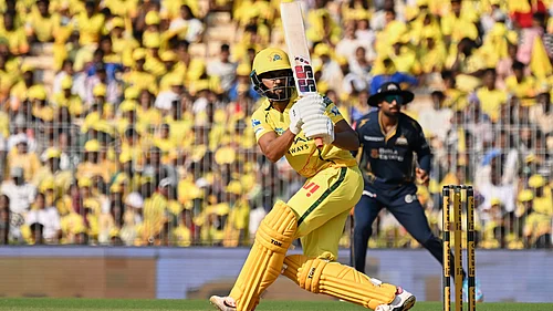 (AP Photo) : Chennai Super Kings captain Ruturaj Gaikwad bats during the Indian Premier League cricket match between Chennai Super Kings and Gujarat Titans in Chennai, India, Sunday, April 26, 2026.