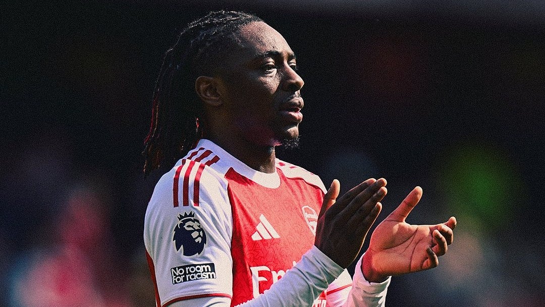 Arsenal/X : Eberechi Eze in action for Arsenal during Premier League 2025-26. 