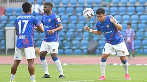 ISL : FC Goa players train ahead of their Indian Super League match against Jamshedpur FC.