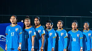 IndianFootball/X : India women's U17 team footballers ahead of AFC U17 Women's Asian Cup 2026 match against Australia.