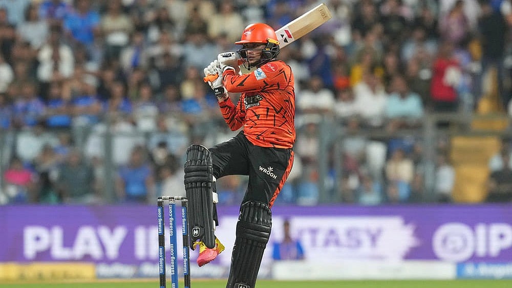 | Photo: AP/Rafiq Maqbool : Sunrisers Hyderabads Abhishek Sharma plays a shot during the Indian Premier League cricket match between Mumbai Indians and Sunrisers Hyderabad in Mumbai, India.
