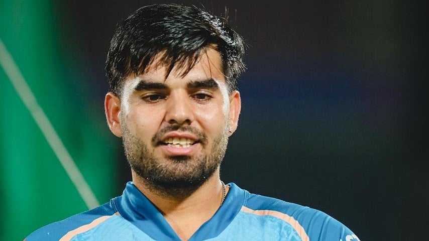 File : Nishant Sindhu in Gujarat Titans training during IPL 2026. 