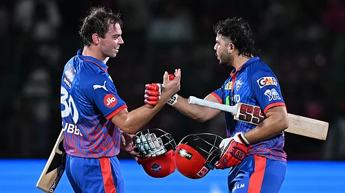 Ap Photo : Delhi Capitals Tristan Stubbs with batting partner Ashutosh Sharm celebrate after wining against Rajasthan Royals during the Indian Premier League cricket match in Jaipur.