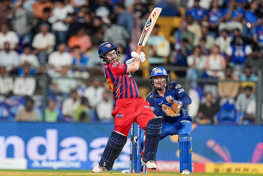 | Photo: PTI/Kunal Patil : Lucknow Super Giants Josh Inglis plays a shot during an Indian Premier League (IPL) 2026 T20 cricket match between Mumbai Indians and Lucknow Super Giants, in Mumbai, Maharashtra.