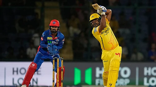AP : Sanju Samson (right) plays a shot during the Indian Premier League match between Chennai Super Kings and Delhi Capitals in New Delhi.
