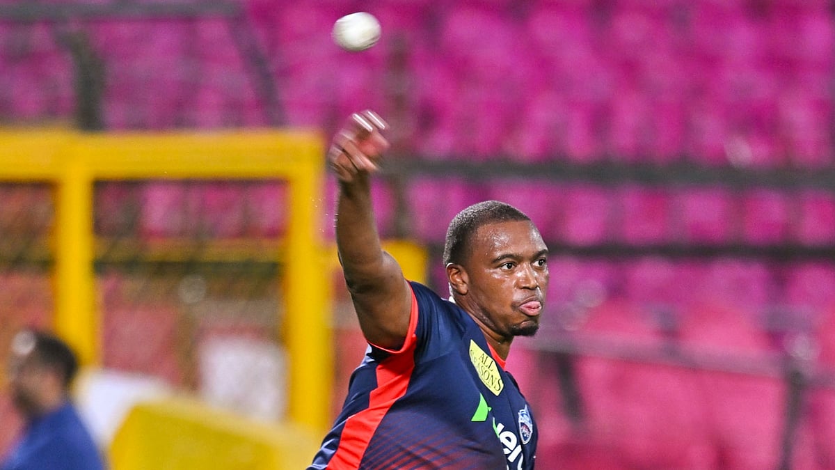 Photo: PTI : Lungi Ngidi during a practice session ahead of the Indian Premier League 2026 match between Rajasthan Royals and Delhi Capitals, in Jaipur.