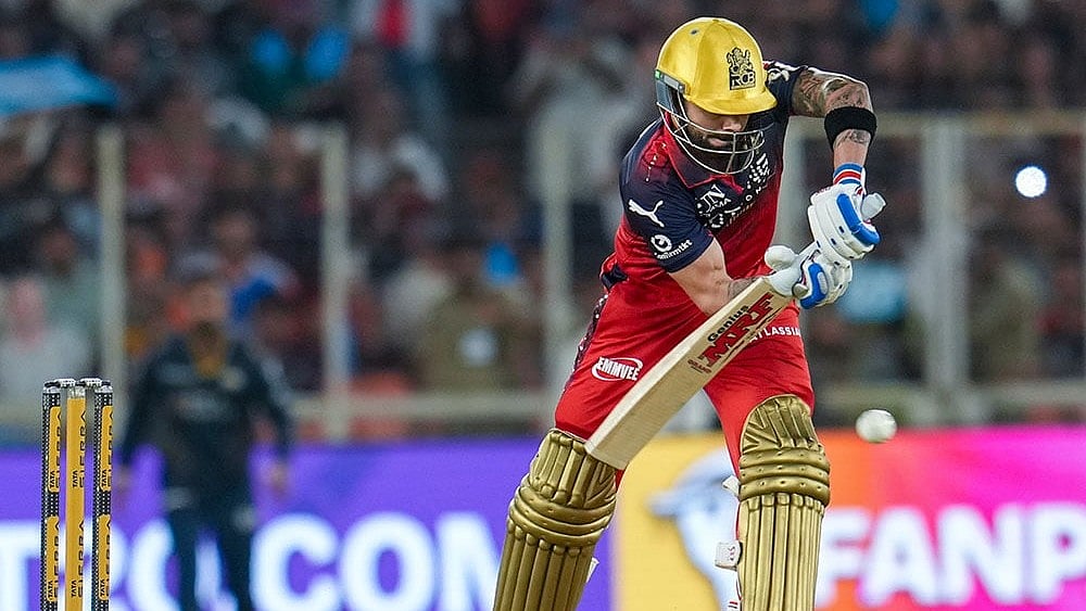 | Photo: PTI/Arun Sharma : Royal Challengers Bengalurus Virat Kohli plays a shot during the Indian Premier League (IPL) 2026 T20 cricket match between Gujarat Titans and Royal Challengers Bengaluru, in Ahmedabad, Gujarat.