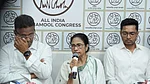 Photo: Sandipan Chatterjee : Mamata Banerjee holds a press conference at her residence after TMC lost the 2026 Assembly elections