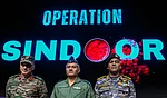 PTI : Director General of Military Operations (DGMO) Lt General Rajiv Ghai with Air Marshal AK Bharti and Vice Admiral AN Pramod during a press conference on Operation Sindoor, in New Delhi.