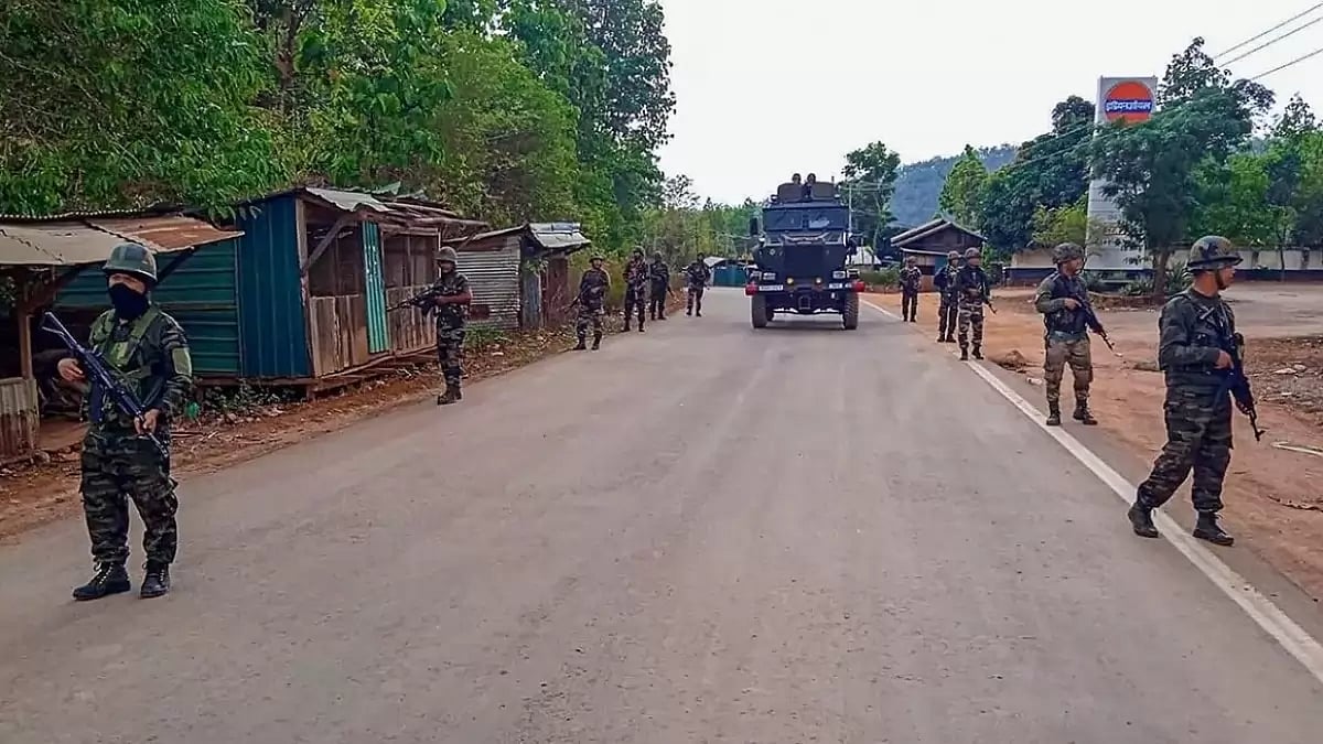 Army and Assam Rifles personnel deployed to control violence-hit Manipur