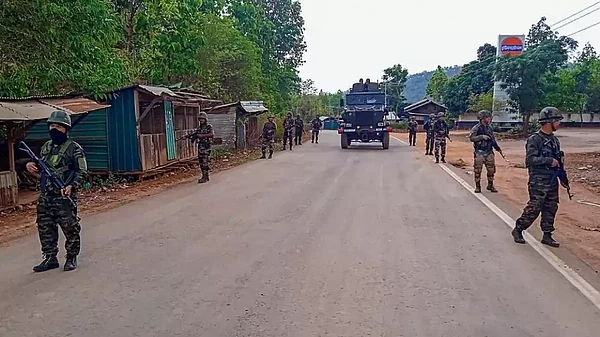 Army and Assam Rifles personnel deployed to control violence-hit Manipur