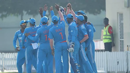 India vs Pakistan U19 LIVE Score, Asia Cup: India Under-19 cricket team in action during the ACC U-19 Asia Cup in Dubai.